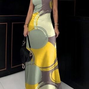 Urban Turtleneck Polka Dots Maxi Dress